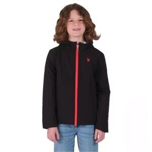 Spyder Youth Boys Superlite Relaxed Fit Logo Jacket Full Zip Black Size XS (5/6)